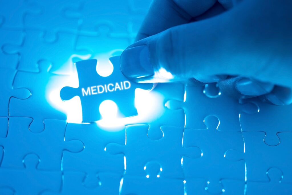 Medicaid written on a puzzle piece